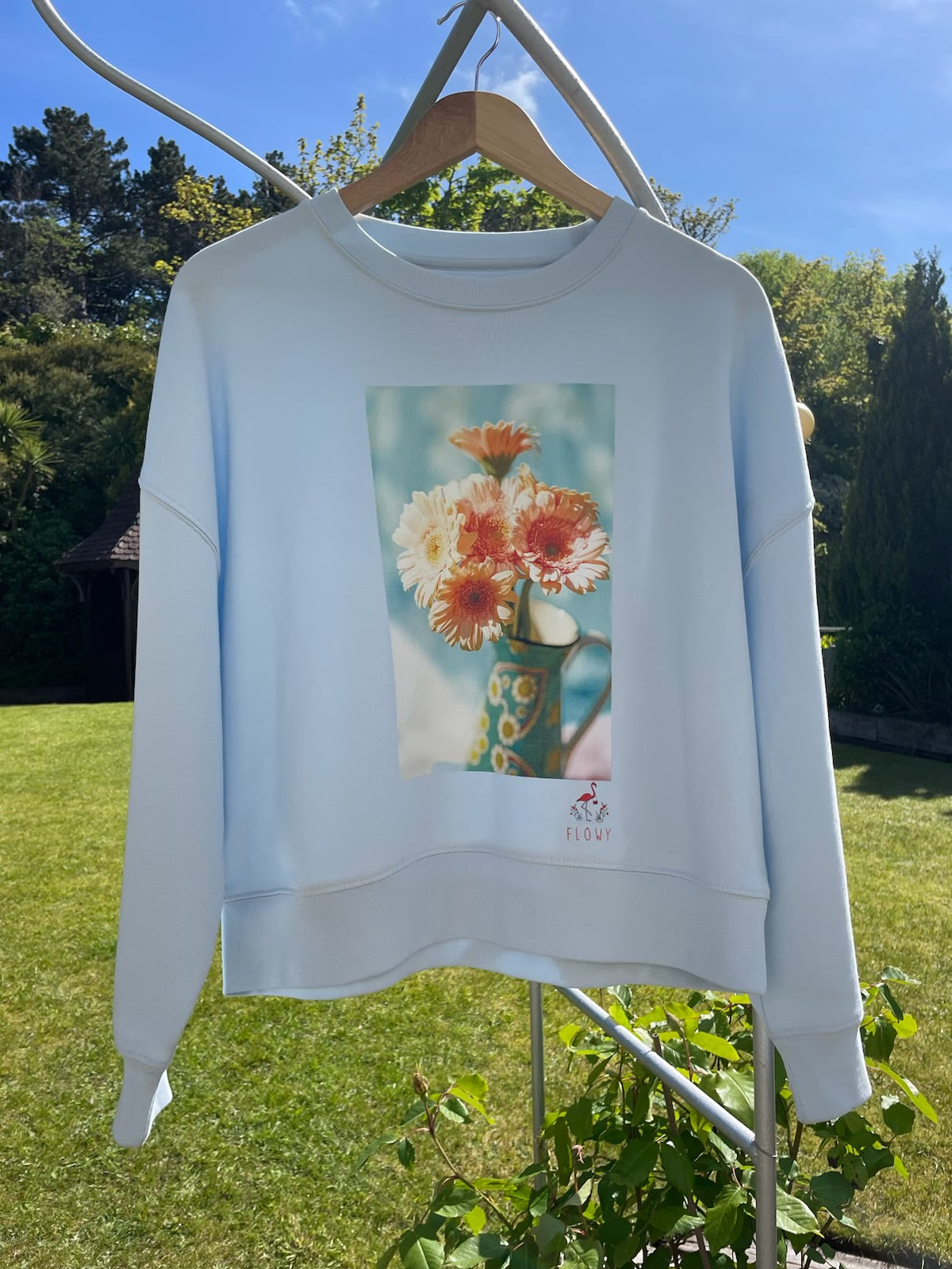 Orange Dahlias - Sweatshirt - Blue Ice
