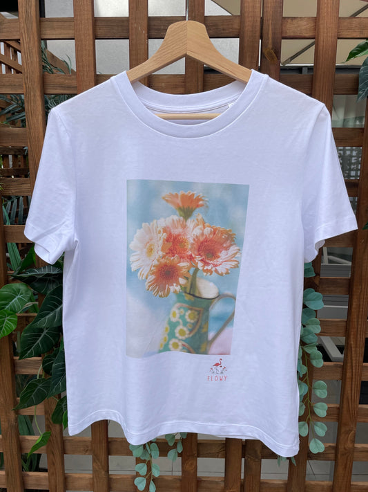 Orange Dahlias: White
