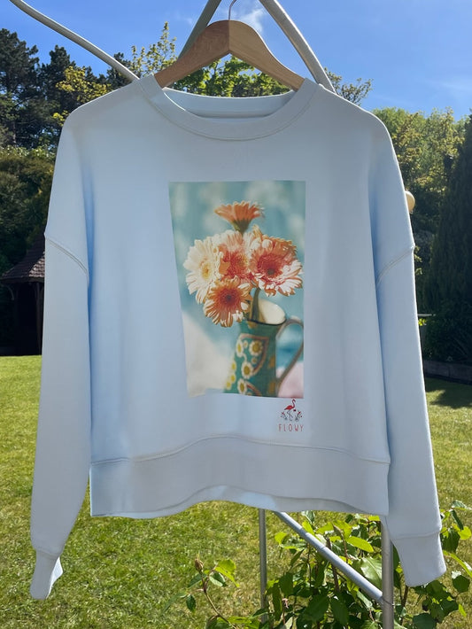 Orange Dahlias - Sweatshirt - Blue Ice