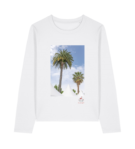 Two Palms in the City - long sleeved T-shirt - White