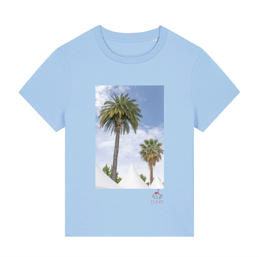 Two Palms in the City T-shirt - Blue Soul